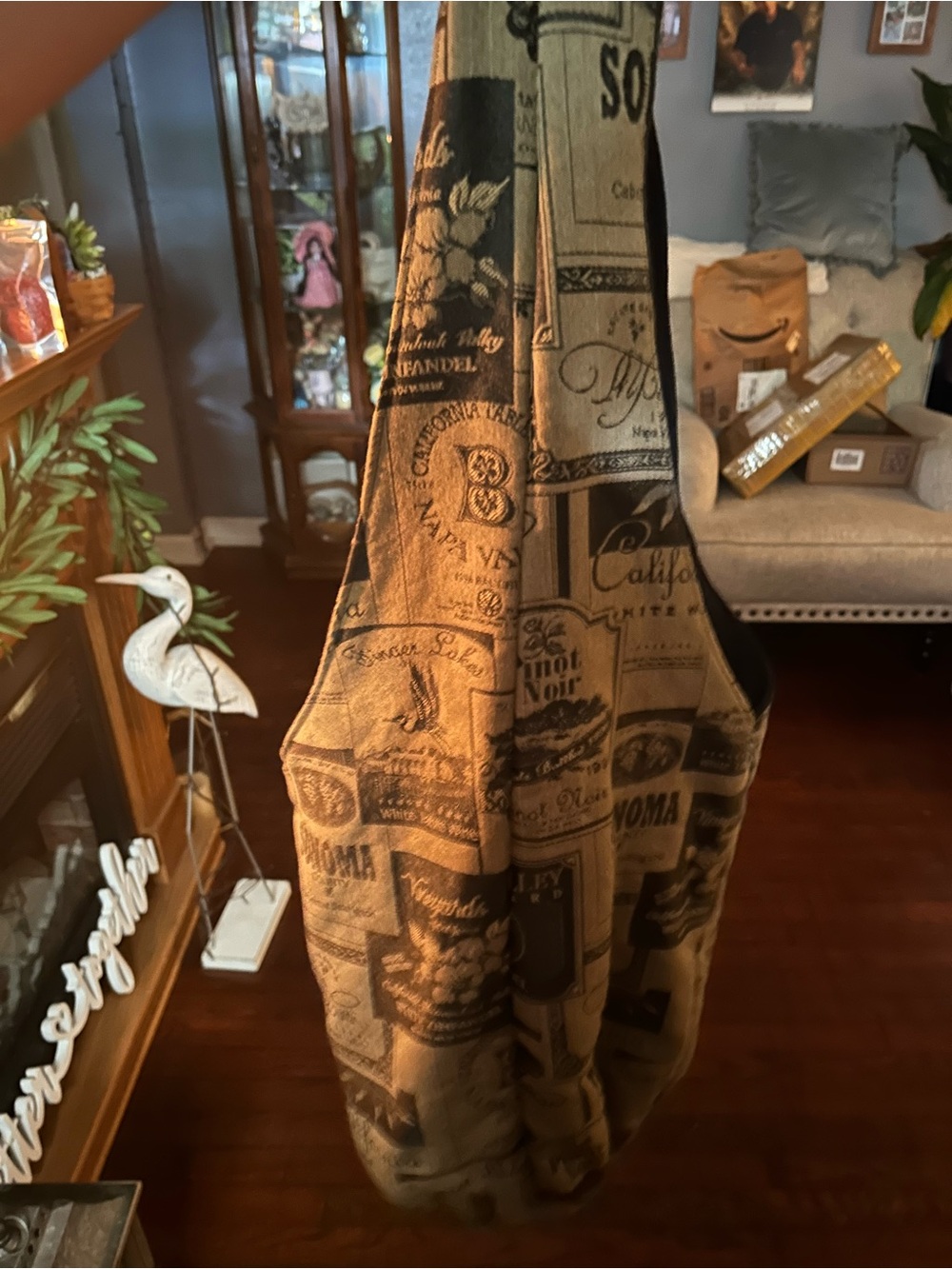 Source Unknown Olive green and Black Printed Satchel Tote
